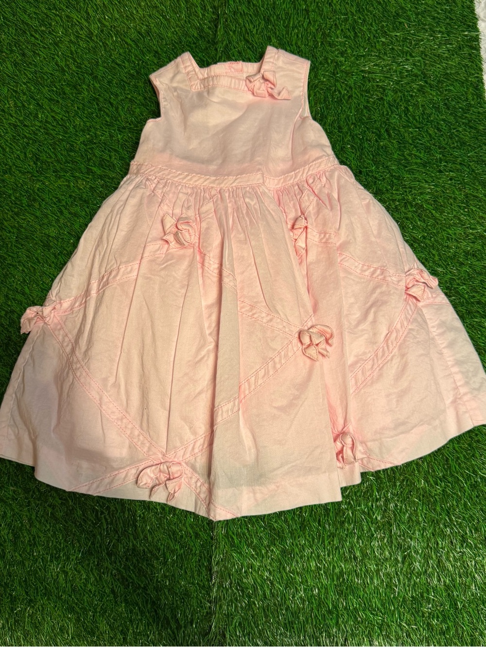 Pink Bow-Accent Girls' Dress
